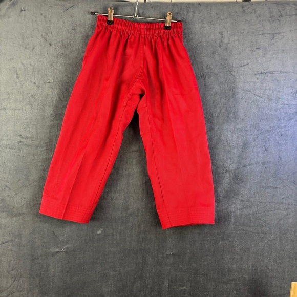 Kids Red Martial Arts Gi Top and pants set (size 000 translates to child medium) - Picture 6 of 9